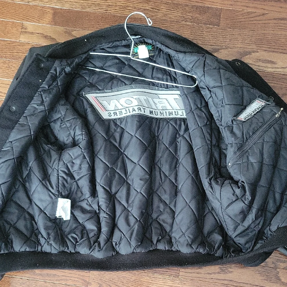 Black Leather Sleeve Men's Jacket